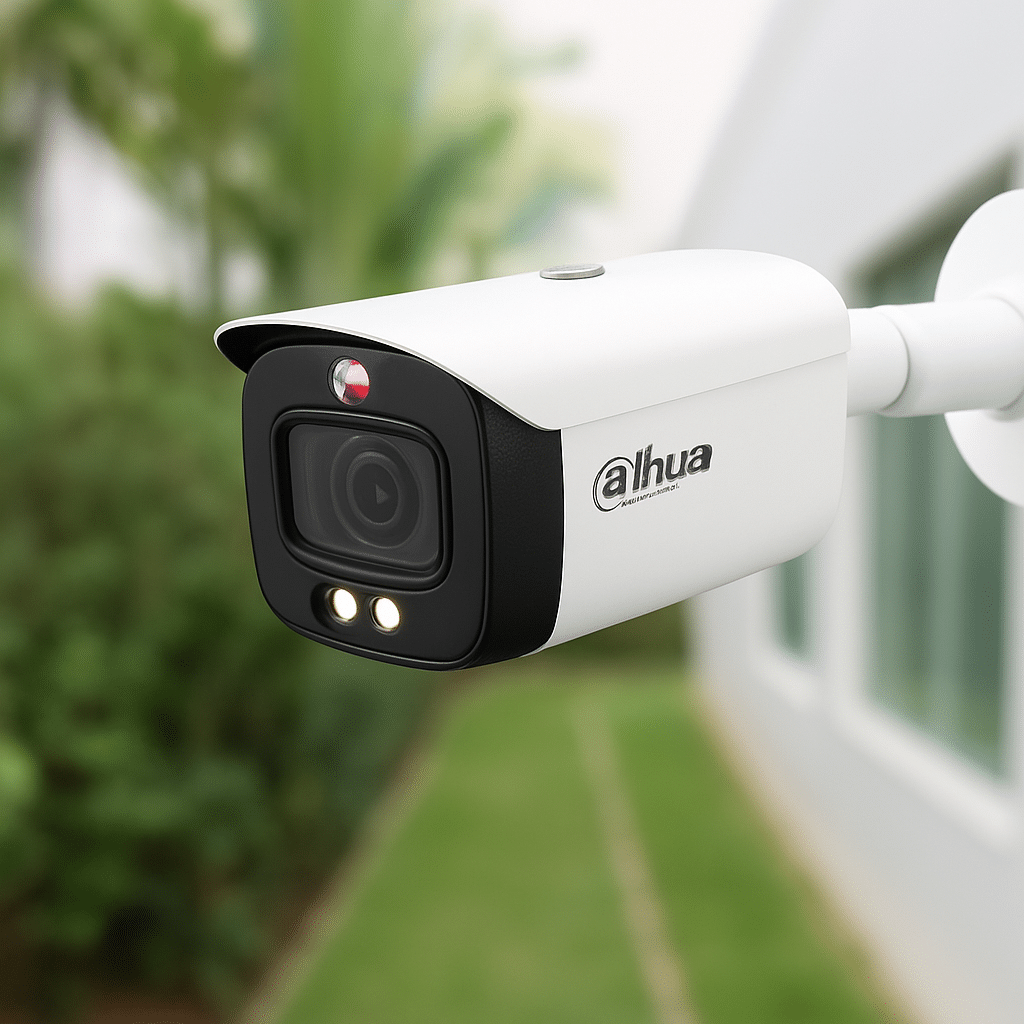 caméra de vidéosurveillance fixée