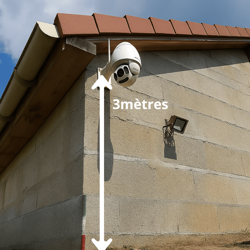 photo d'une caméra fixée en extérieur